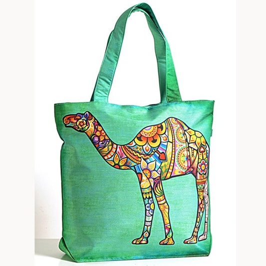 Green Camel Animal Theme Bag- Folk Camel