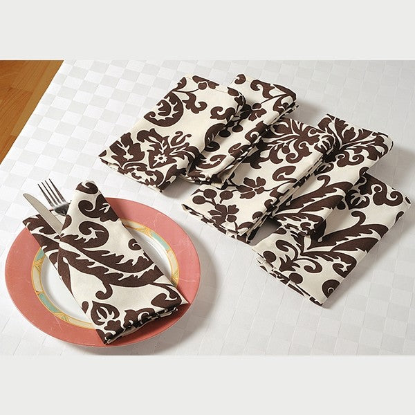 White Brown Dinner Napkins Set – 9009