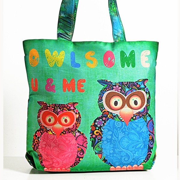 Designer Green Animal Theme Bags- Owl-1