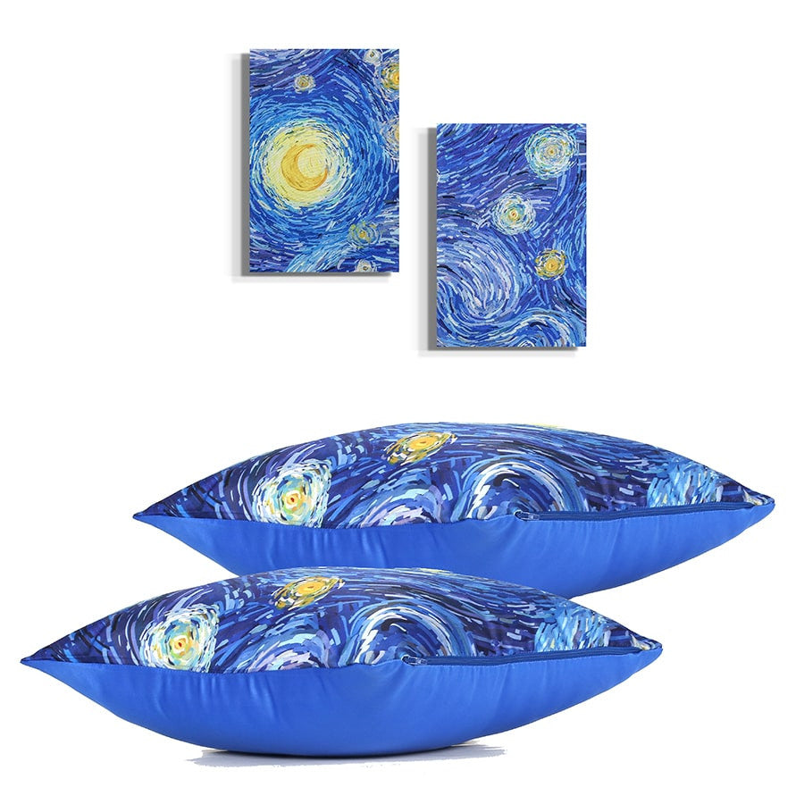 Swayam Multicolor Starry Night Abstract Wallart Décor set-Set of 4 pcs