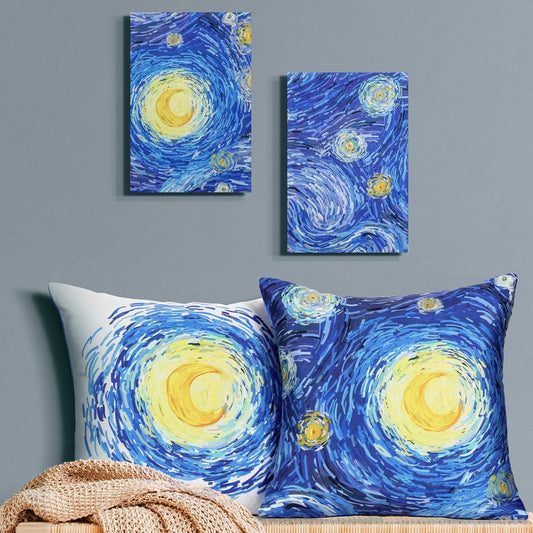 Swayam Multicolor Starry Night Abstract Wallart Décor set-Set of 4 pcs