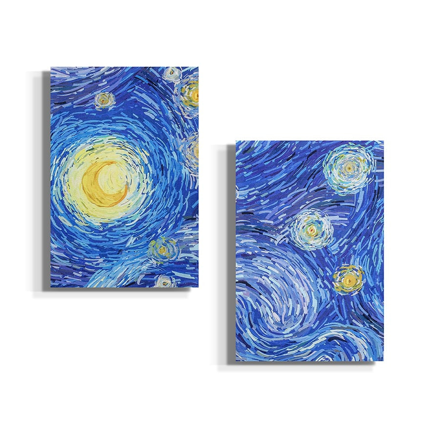 Swayam Multicolor Starry Night Abstract Wallart Décor set-Set of 4 pcs