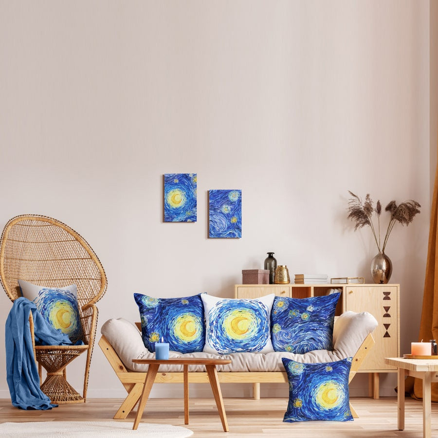 Swayam Multicolor Starry Night Abstract Wallart Décor set-Set of 7 pcs