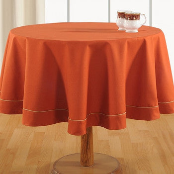 RUSTY ORANGE-PLAIN ROUND TABLE LINEN-767