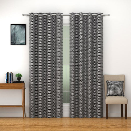 Embossed Micro Velvet Feel Textured Dark Curtain-3124