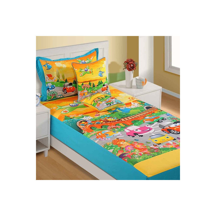 CARS KIDS SINGLE BED SHEET-188