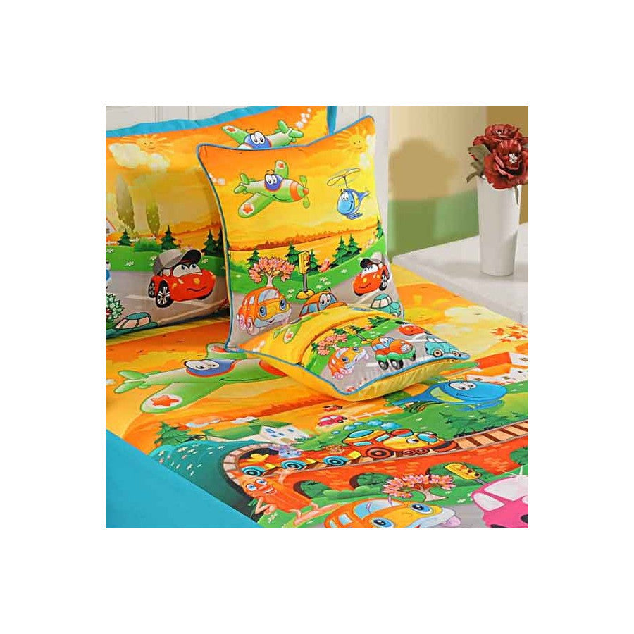 CARS KIDS SINGLE BED SHEET-188