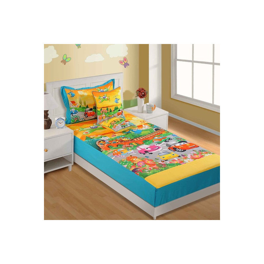 CARS KIDS SINGLE BED SHEET-188