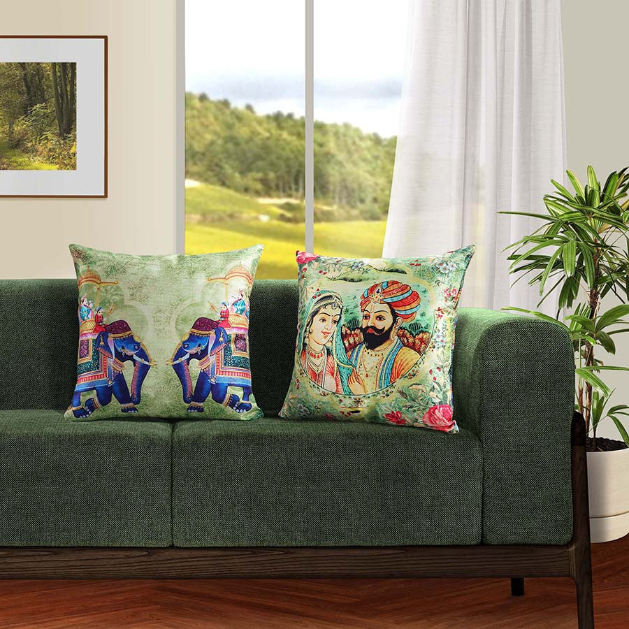 Digital Printed Dupion Cushion Covers-5267