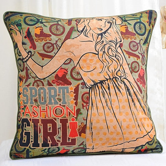 Fashion Girl Teens Cushion Cover (KCC-136)