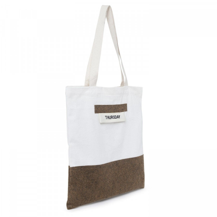 Felt Canvas Weekday Shopping Bag