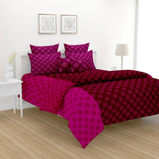 Pink Motif Bed Sheet - Shades of Paradise (D. No.3008)