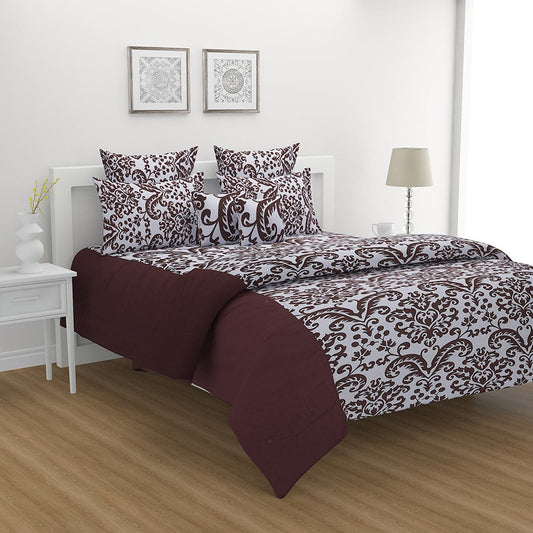 Chocolate Baroque Bed Sheet - Shades of Paradise (D. No.9009)