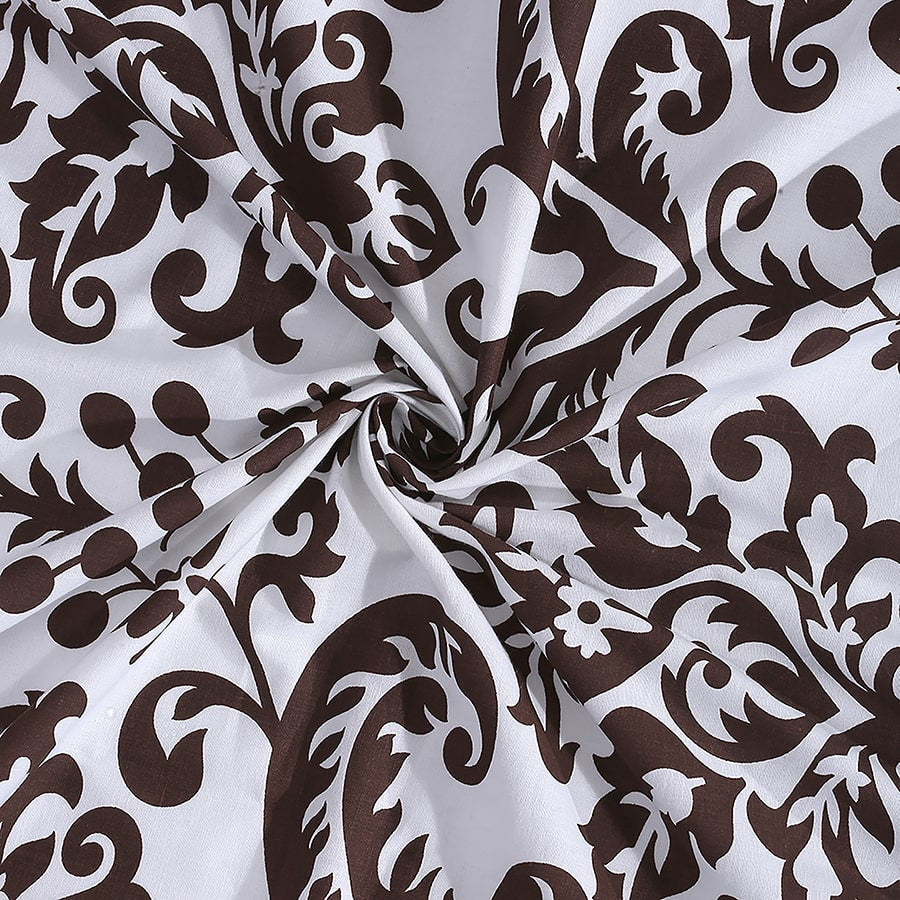 Chocolate Baroque Bed Sheet - Shades of Paradise (D. No.9009)