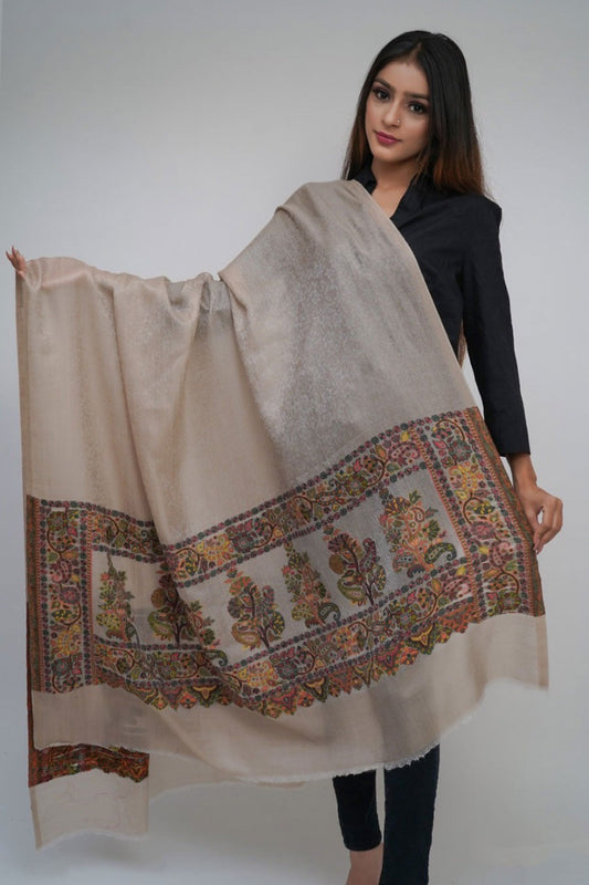 Pashm-e-shahi womens  shawl - Embroidery weave