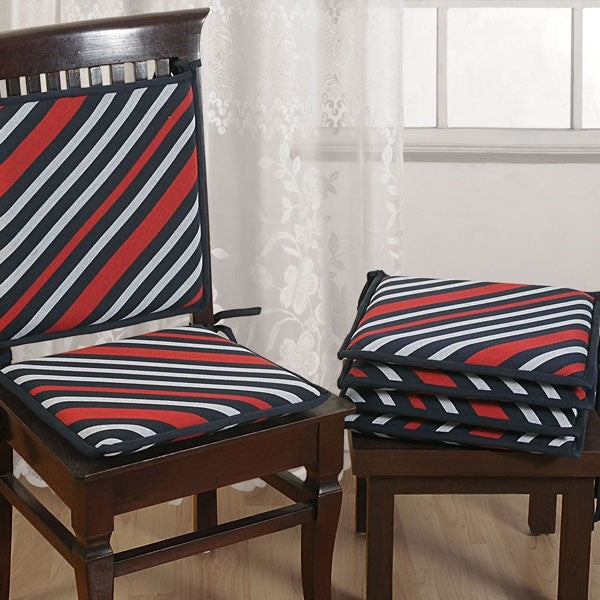 Coral Stripes Chair Pads- CPD01- 1501