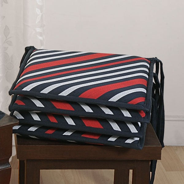 Coral Stripes Chair Pads- CPD01- 1501