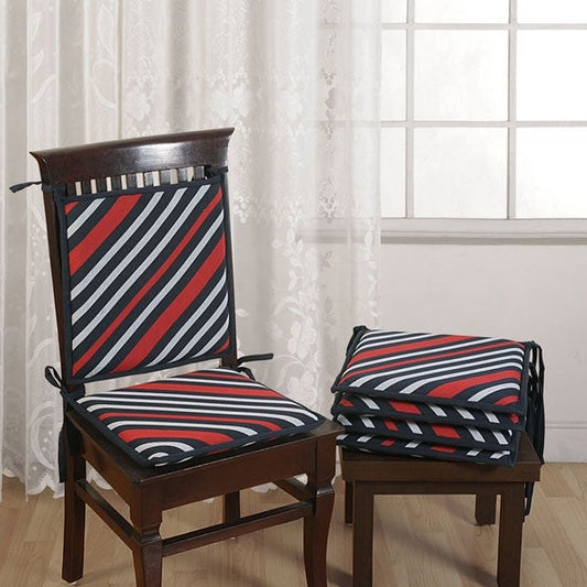 Coral Stripes Chair Pads- CPD01- 1501