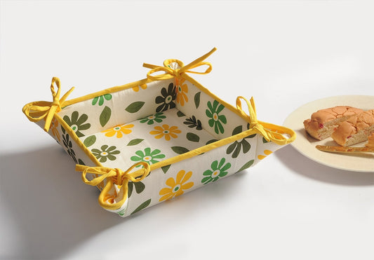 Shades of Paradise Printed-Square Bread Basket-5203