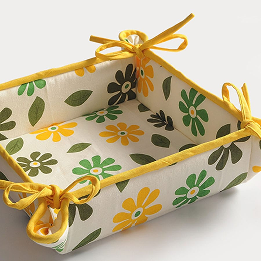 Shades of Paradise Printed-Square Bread Basket-5203