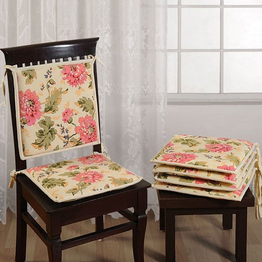 Creamy Floral Chair Pads- CPD01- 3612