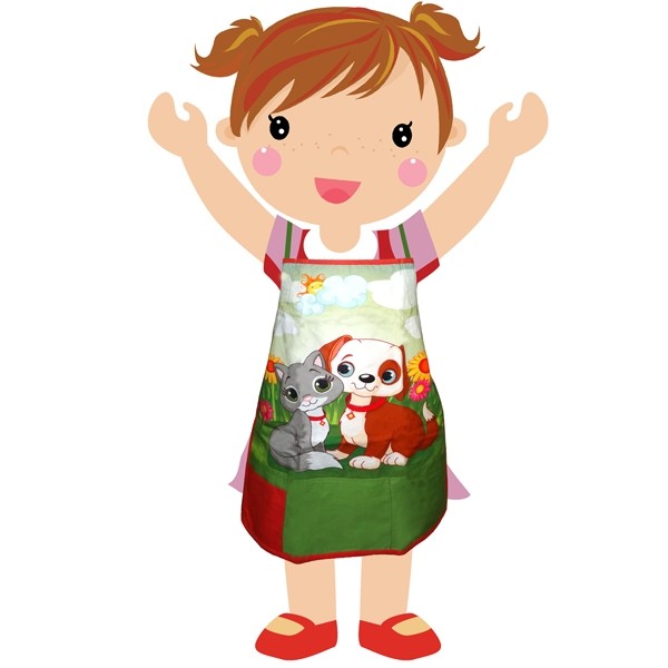 Kitty & Puppy in Love Kids Apron - KAP-170