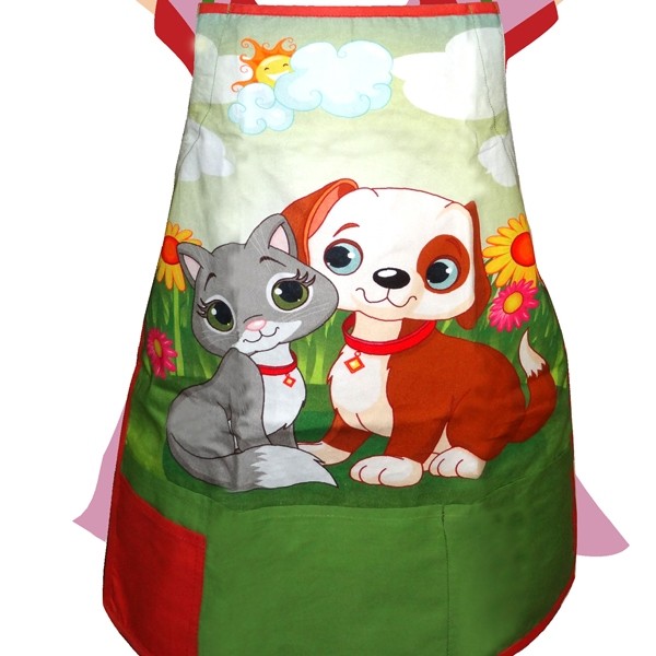 Kitty & Puppy in Love Kids Apron - KAP-170