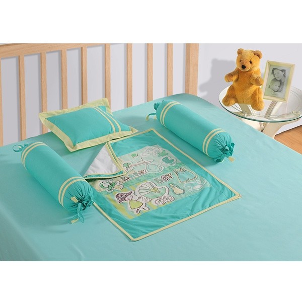 Bright Green Baby Cot Set- 1005