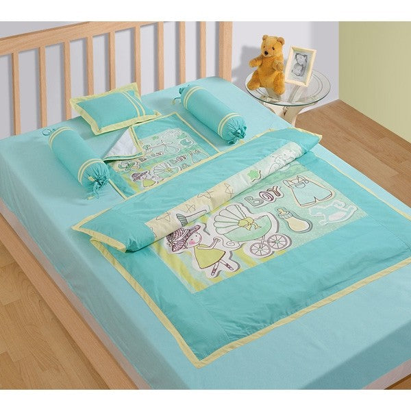 Bright Green Baby Cot Set- 1005