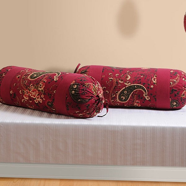 Coral Red Bolster Cover-3002