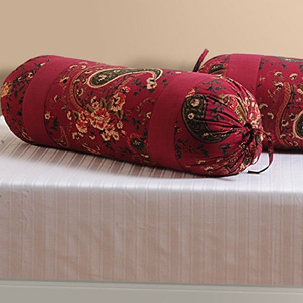 Coral Red Bolster Cover-3002