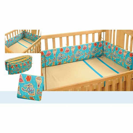 Turquoise Helicopter Cot Bumpers-1012