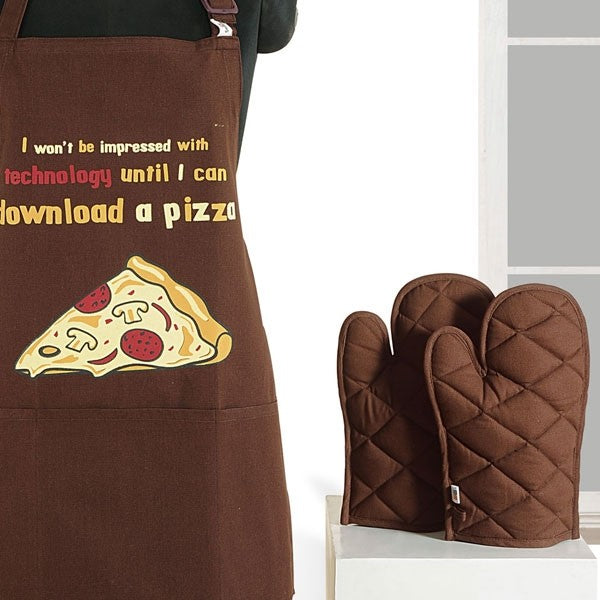 Brown Pizza Graffiti Apron- APG-G020