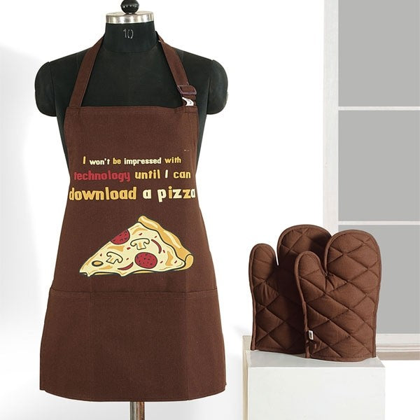 Brown Pizza Graffiti Apron- APG-G020