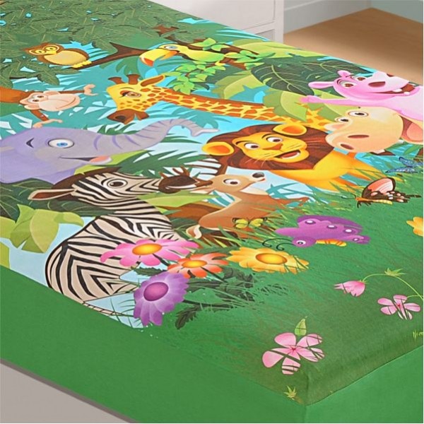 Jungle Kids Bed Sheet- SBK-134