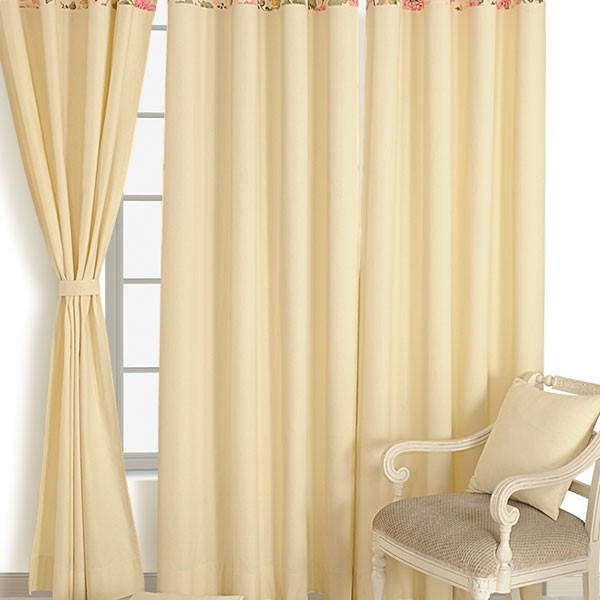 LUXURY BEIGE SOLID CURTAINS PLAIN-3612