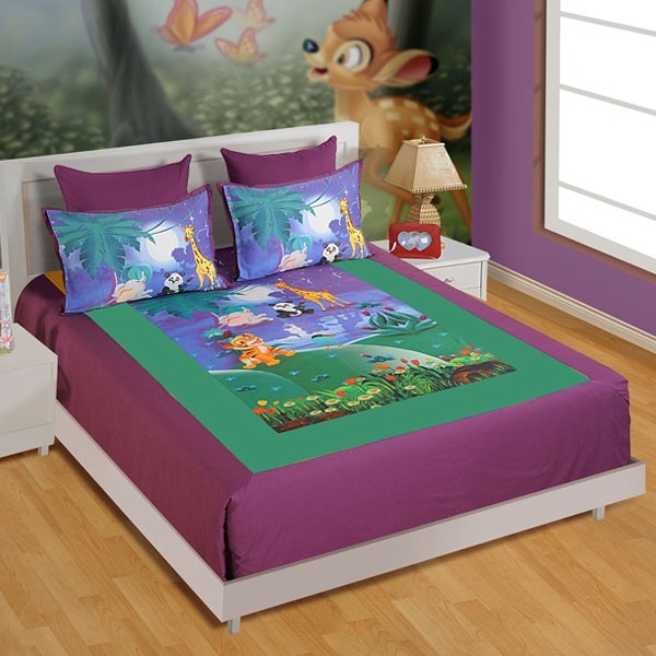 Double Kids Bed Sheet- DKB-140 Moonlight