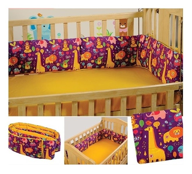 Purple Animals Cot Bumper- Folk Animals