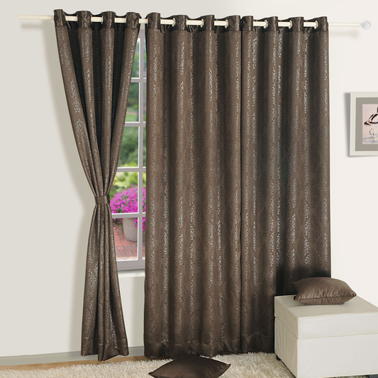 RAW UMBER BLACK JACQUARD BLACKOUT CURTAINS﻿ – 2053