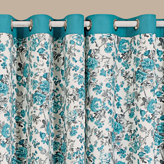 BLUE ROSE PRINTED CURTAINS-2711