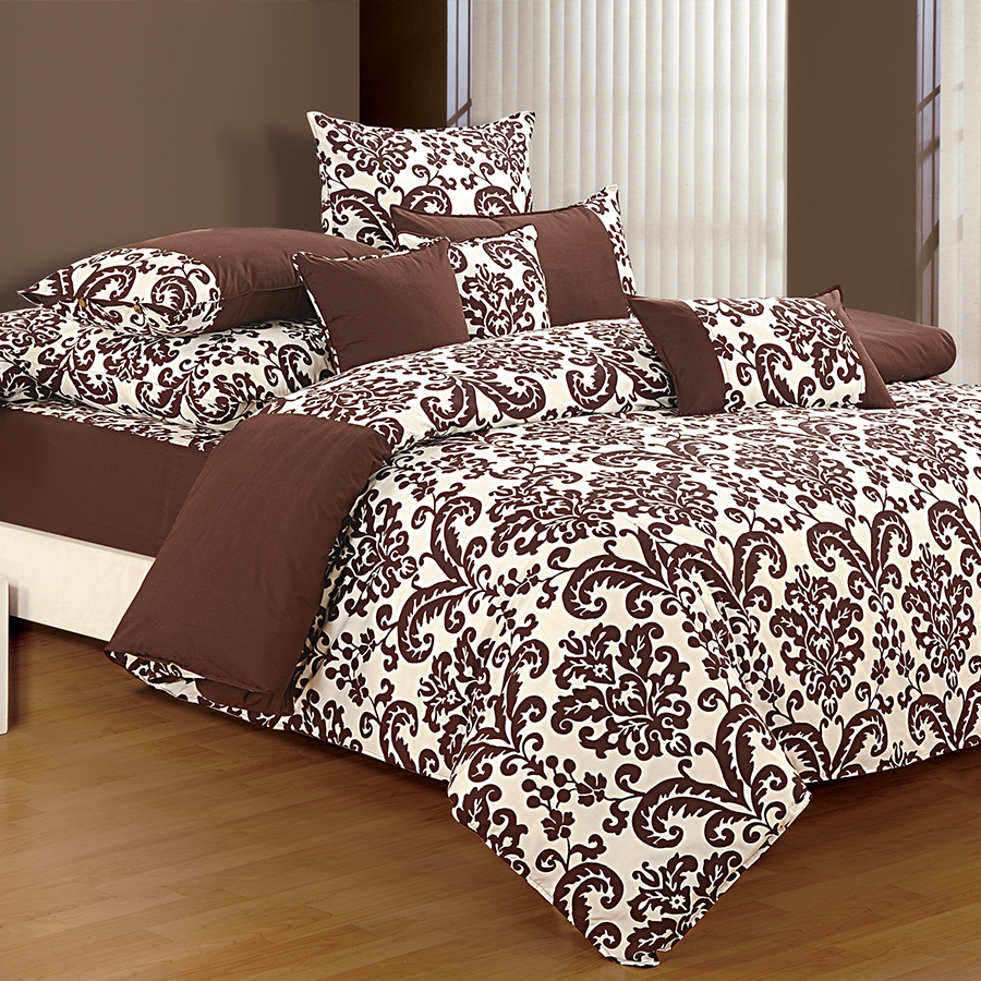 Chocolate Fitted Bed Sheet, Shades of Paradise-9009