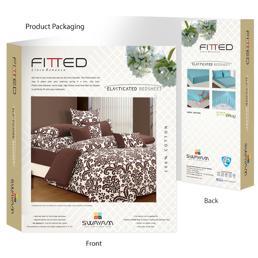 Chocolate Fitted Bed Sheet, Shades of Paradise-9009