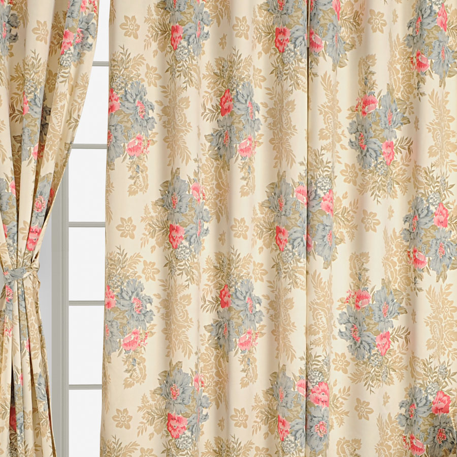 PEACH FLORAL SIGMA CURTAINS- 1986