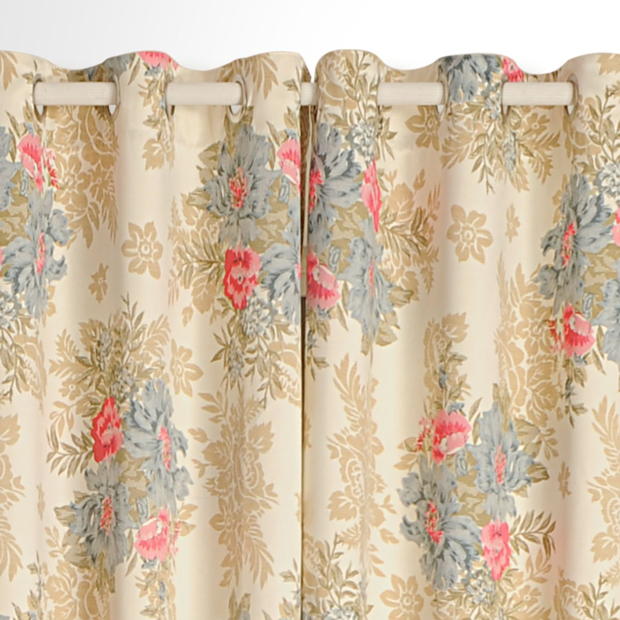 PEACH FLORAL SIGMA CURTAINS- 1986