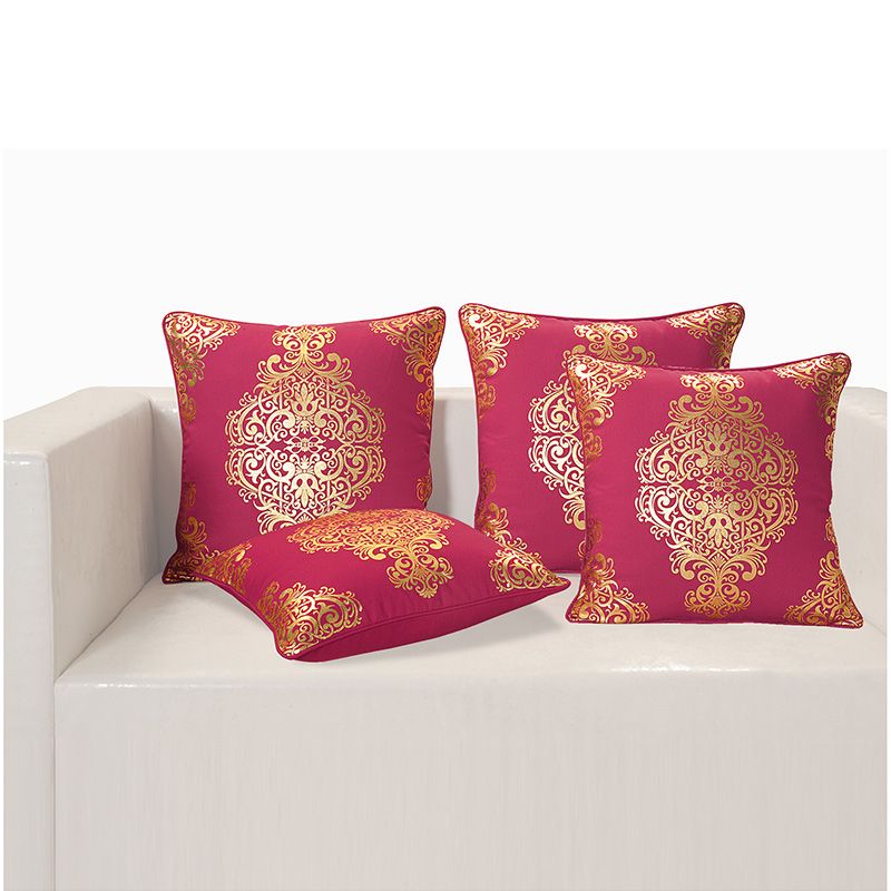 Wine Ferrow Foil  Cushion Cover - 4451