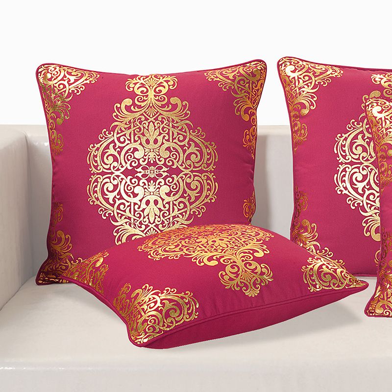 Wine Ferrow Foil  Cushion Cover - 4451