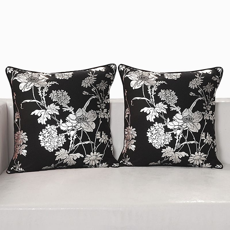 Black Ferrow Foil Cushion Cover - 4454 (Set of 2)