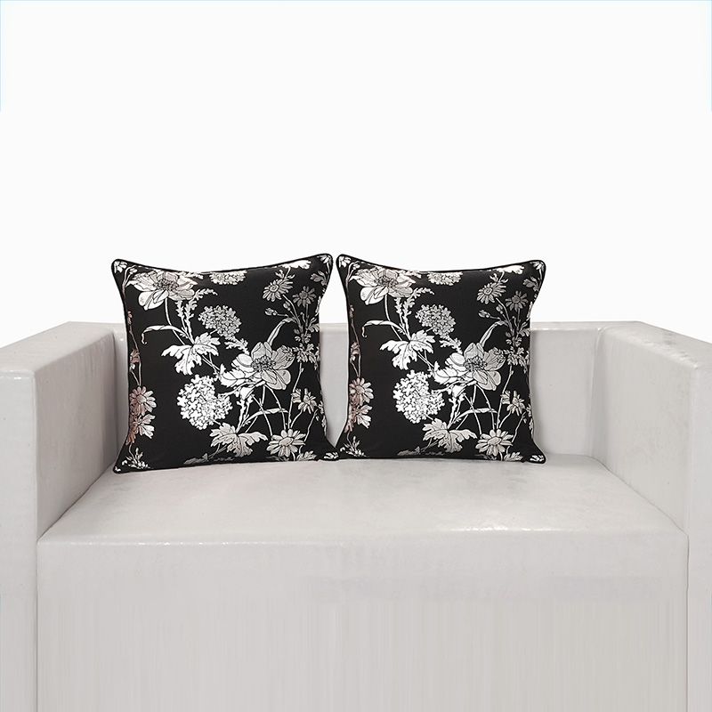 Black Ferrow Foil Cushion Cover - 4454 (Set of 2)