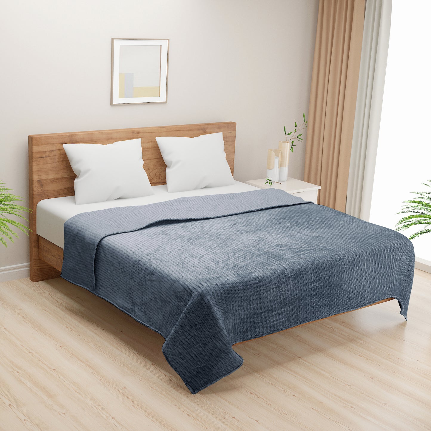 Slate Blue Plush Premium Mink - Ultra-Soft Luxury Dohar