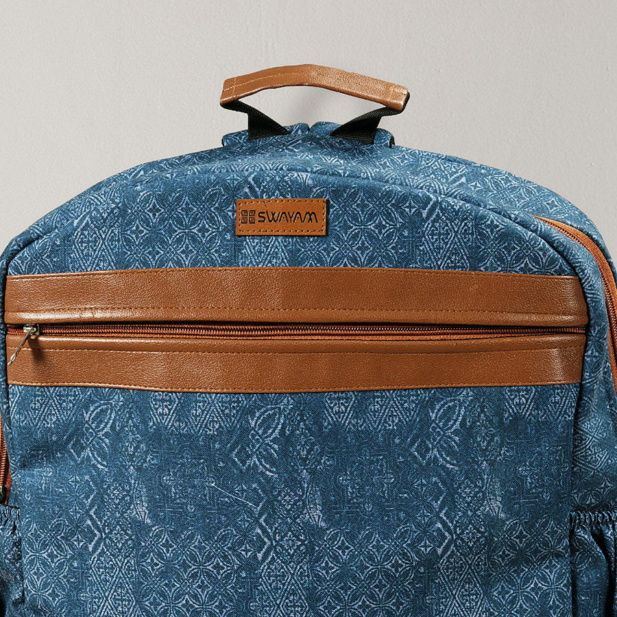 Digitally Printed Blue Backpack